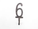 Cast Iron Number 6 Wall Hook 6""