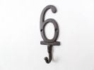 Cast Iron Number 6 Wall Hook 6""