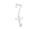 Whitewashed Cast Iron Number 7 Wall Hook 6""