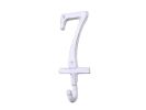 Whitewashed Cast Iron Number 7 Wall Hook 6""