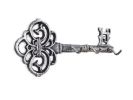 Rustic Silver Cast Iron Vintage Key Wall Mounted Key Hooks 11""