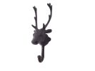 Cast Iron Reindeer Head Decorative Metal Wall Hooks 9.5""