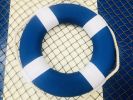 Vibrant Blue Decorative Lifering with White Bands 10""