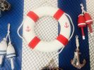 Classic White Decorative Anchor Lifering with Red Bands 15""