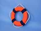 Vibrant Orange Decorative Lifering With Blue Bands Christmas Ornament 10""