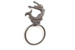 Cast Iron Decorative Arching Mermaid Towel Holder 9""