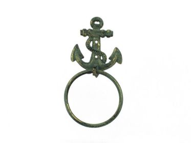 Antique Bronze Cast Iron Anchor Towel Holder 8.5""