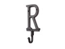 Cast Iron Letter R Alphabet Wall Hook 6""