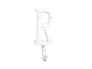 Whitewashed Cast Iron Letter R Alphabet Wall Hook 6""