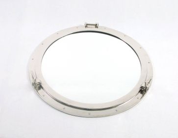 Deluxe Class Brushed Nickel Decorative Ship Porthole Window 30""