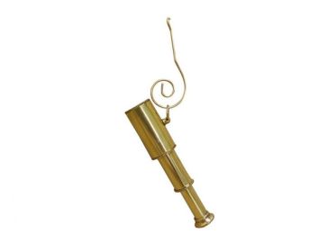 Solid Brass Telescope Christmas Ornament 5""