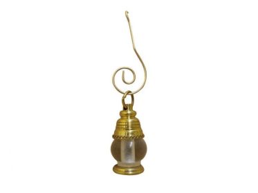 Solid Brass Oil Lamp Christmas Ornament 4""