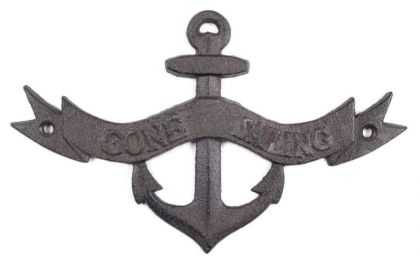 Cast Iron Gone Sailing Anchor Sign 8""