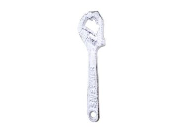 Whitewashed Cast Iron Wrench Bottle Opener 7""