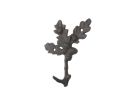 Cast Iron Oak Tree Leaves with Acorns Decorative Metal Tree Branch Hooks 6.5""