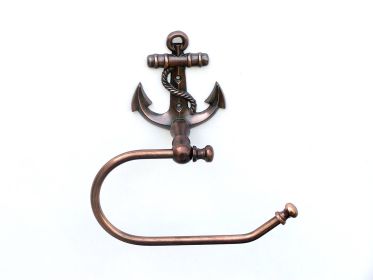 Antique Copper Anchor Toilet Paper Holder 10""