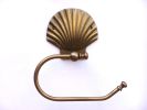 Antique Brass Seashell Toilet Paper Holder 10""