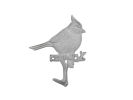 Whitewashed Cast Iron Robin Sitting on a Tree Branch Decorative Metal Wall Hook 6.5""