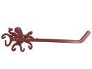 Rustic Red Cast Iron Octopus Toilet Paper Holder 11&quot;