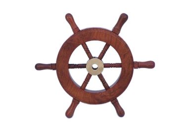 Deluxe Class Wood and Brass Decorative Ship Wheel 6""