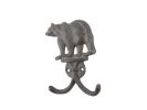 Cast Iron Black Bear Decorative Metal Wall Hooks 5.5""