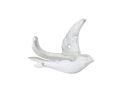 Whitewashed Cast Iron Flying Bird Decorative Metal Wing Wall Hook 5.5""