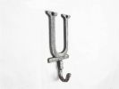 Rustic Silver Cast Iron Letter U Alphabet Wall Hook 6""