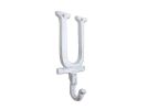 Whitewashed Cast Iron Letter U Alphabet Wall Hook 6""