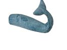 Light Blue Whitewashed Iron Whale Hook 6""