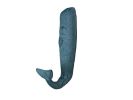 Light Blue Whitewashed Iron Whale Hook 6""