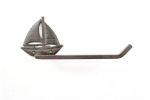 Cast Iron Decorative Sailboat Toilet Paper Holder 11""