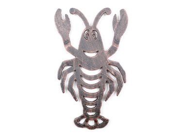 Rustic Copper Cast Iron Lobster Trivet 11""