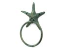 Antique Bronze Cast Iron Starfish Towel Holder 8.5""