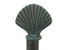 Rustic Seaworn Blue Cast Iron Seashell Extra Toilet Paper Stand 16&quot;