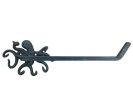 Seaworn Blue Cast Iron Octopus Hand Towel Holder 11""