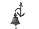 Antique Brass Hanging Anchor Bell 8""