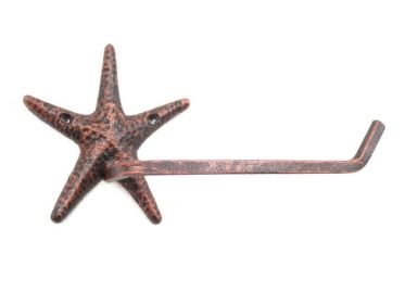 Rustic Copper Cast Iron Starfish Toilet Paper Holder 10&quot;