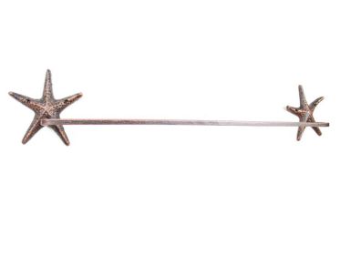 Rustic Copper Cast Iron Starfish Bath Towel Holder 28""