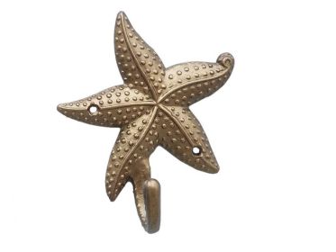 Antique Brass Starfish Hook 5""