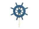 Rustic All Light Blue Decorative Ship Wheel with Hook 8&quot;