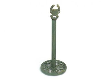 Antique Bronze Cast Iron Crab Extra Toilet Paper Stand 16""