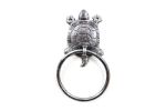 Rustic Silver Cast Iron Turtle Towel Holder 8""