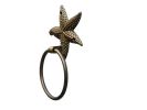 Antique Brass Starfish Towel Holder 9""