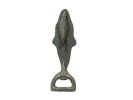 Antique Seaworn Bronze Cast Iron Whale Bottle Opener 7""