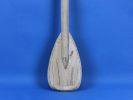 Wooden Rustic Whitewashed Decorative Rowing Boat Paddle with Hooks 24&quot;