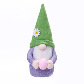 Easter Egg Dwarf Plush Ornament Kids Room Decoration Home Decoration Doll (Color: Green)