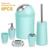 Bathroom Accessories Set 6 Pcs Bathroom Set Ensemble Complete Soap Dispenser Toothbrush Holder