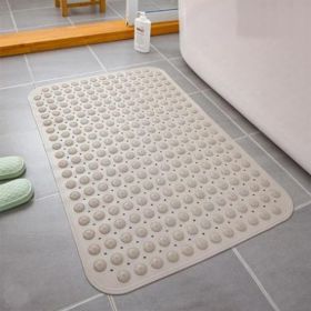 Bath Tub Shower Mat Non-Slip and Extra Large, Bathtub Mat with Suction Cups, Machine Washable Bathroom Mats with Drain Holes (Color: Beige, size: 36*70cm)