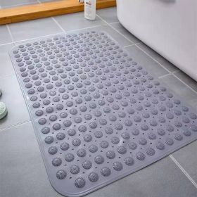 Bath Tub Shower Mat Non-Slip and Extra Large, Bathtub Mat with Suction Cups, Machine Washable Bathroom Mats with Drain Holes (Color: Grey, size: 46*77cm)