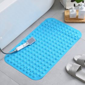 Bath Tub Shower Mat Non-Slip and Extra Large, Bathtub Mat with Suction Cups, Machine Washable Bathroom Mats with Drain Holes (Color: Blue, size: 36*70cm)